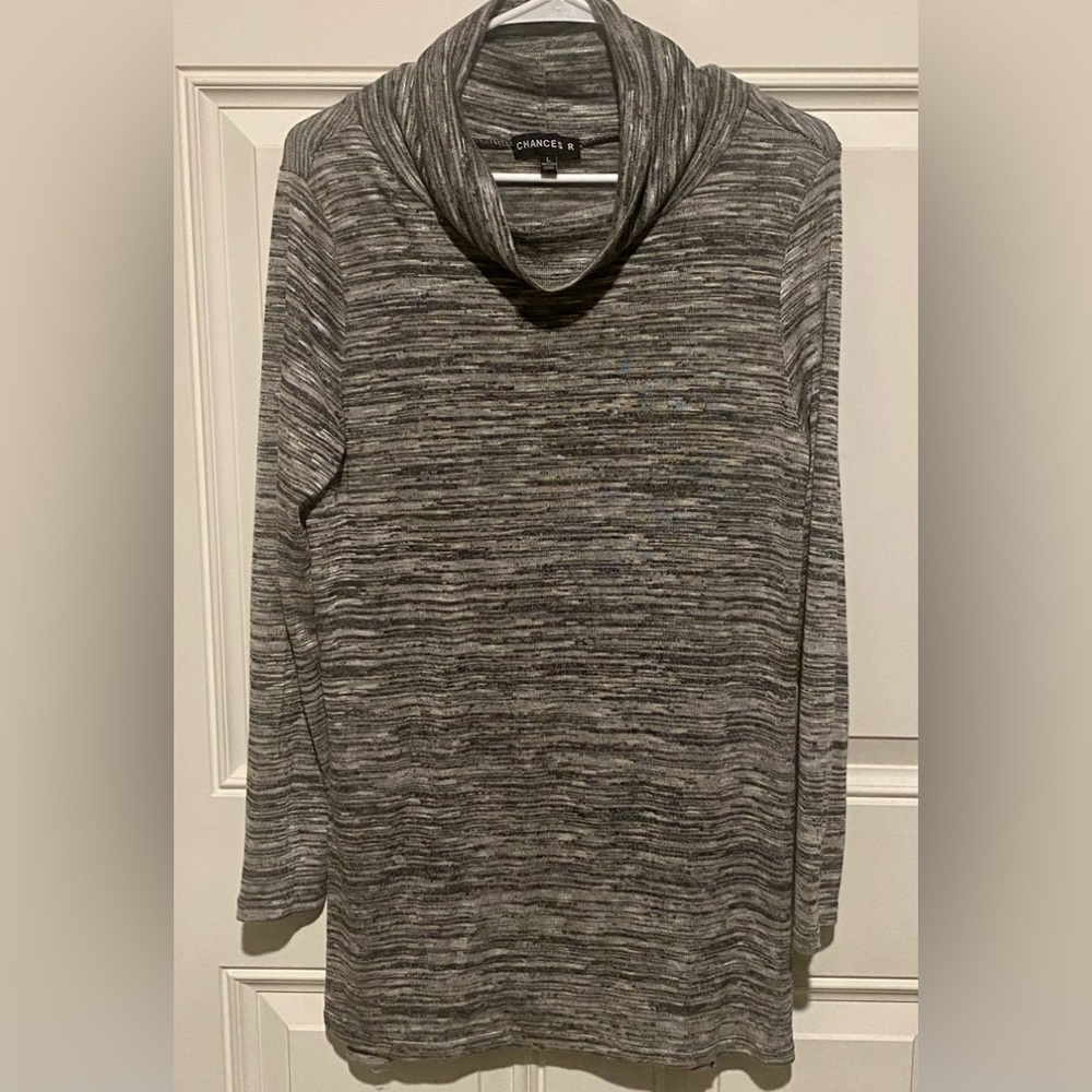 Lightweight Cowl Tunic Stretchy Sweater (Size Large) by Chances R